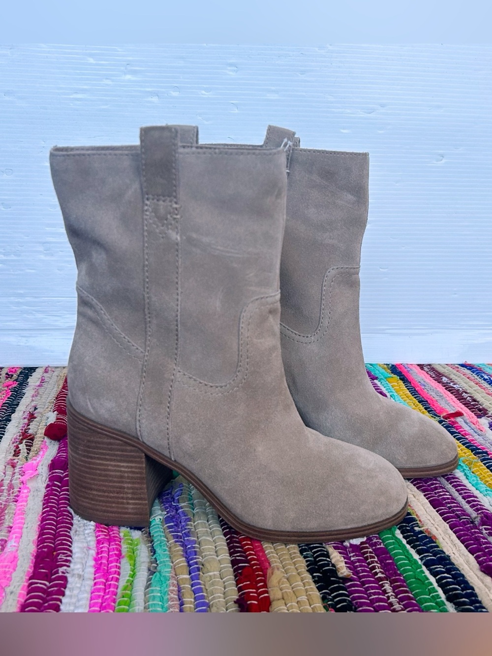 sz 10 SOLE SOCIETY Rachill Tawny Brown Oiled Suede Leather Ankle Boots tan nwot - Picture 3 of 11